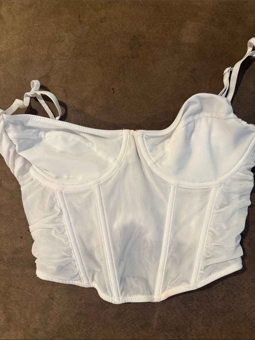 Glassons White Mesh Corset Crop